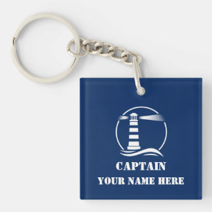 Your Custom Name Or Boat Name Classic Lighthouse Key Ring