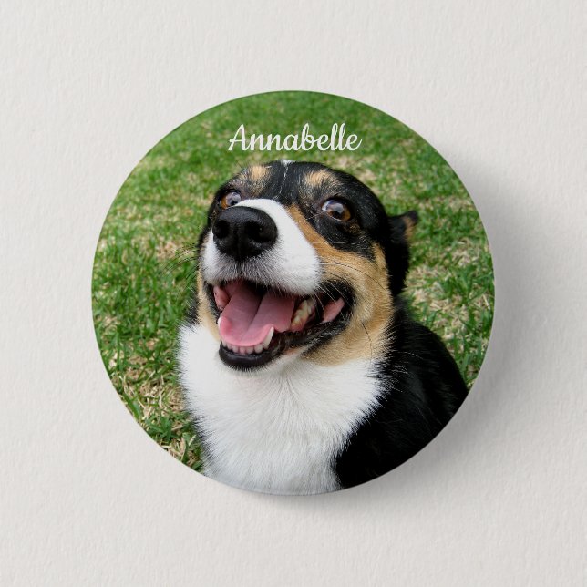 Your Custom Pet Photo Add Your Dog Here 6 Cm Round Badge (Front)