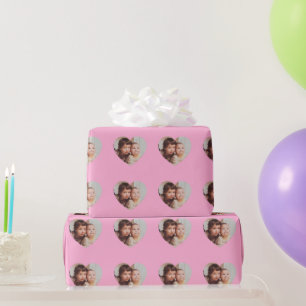 Your Custom Photo in a Heart Patterned Wrapping Paper