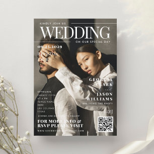 Your Custom Photo   Magazine Cover Unique Wedding  Invitation
