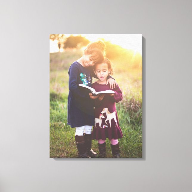 your custom photo portrait wrapped canvas wall art (Front)