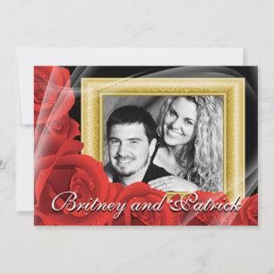 Your Custom Photo Red Rose Wedding Invitations