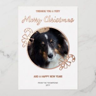 Your Custom Photo With Festive Candy Canes & Text