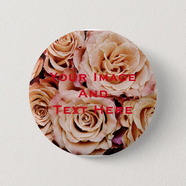 Your custom Picture and Text Personalised Button (Front)