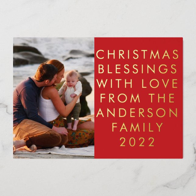 Your Custom Real Gold Christmas Text Photo (Front)