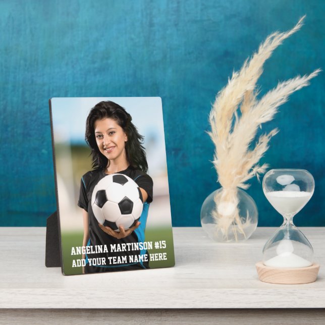Your Custom Soccer or Your Sport 5 x 7 Photo Plaque (Side)