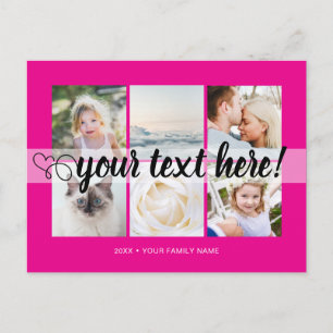 Your custom text 6 photos collage universal postcard