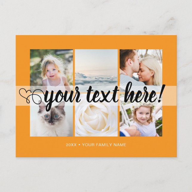 Your custom text 6 photos collage universal postcard (Front)