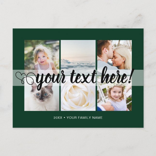 Your custom text 6 photos collage universal postcard (Front)