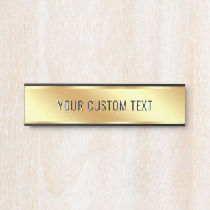 Your Custom Text Elegant Gold Create Your Own Door Sign