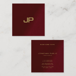 Your Custom Text Elegant Template Gold Monogram Square Business Card