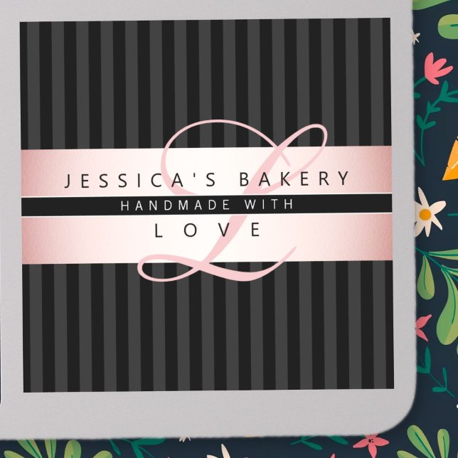 Your Custom Text | Faux Rose Gold w/Black & Grey (Creator Uploaded)