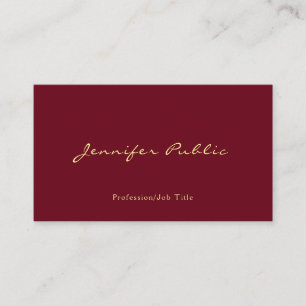 Your Custom Text Gold Colour Calligraphy Script Business Card