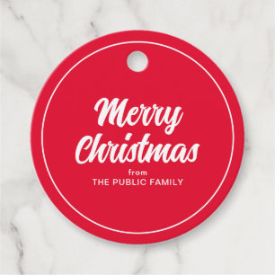 Your Custom Text Hand Script Merry Christmas Favour Tags