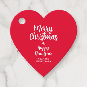 Your Custom Text Merry Christmas Happy New Year Favour Tags