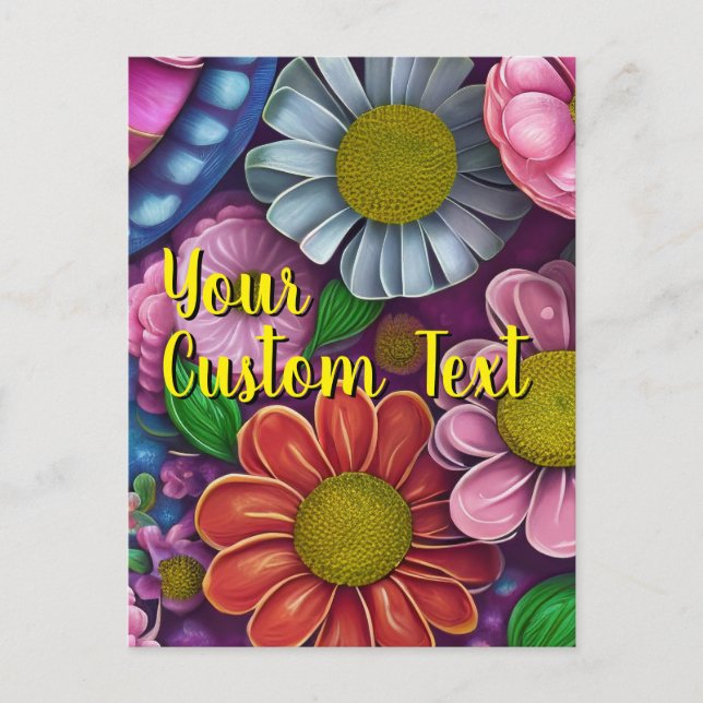 Your Custom Text Mixed Flowers 15 Template (Front)