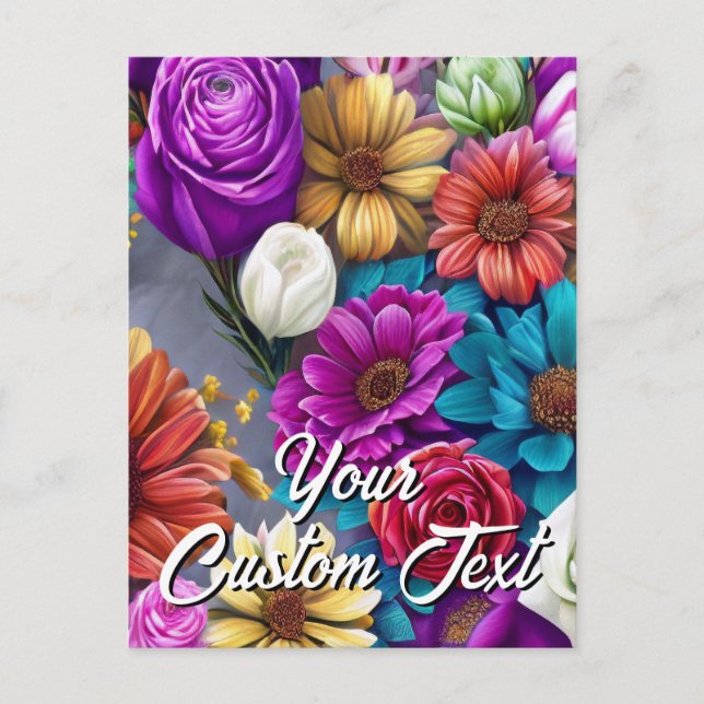 Your Custom Text Mixed Flowers 24 Template (Front)