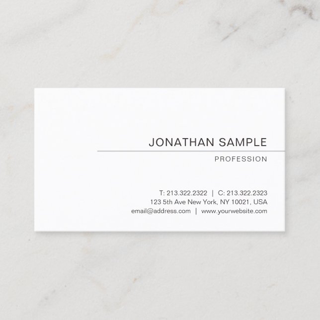 Your Custom Text Modern Elegant Minimal Template Business Card (Front)