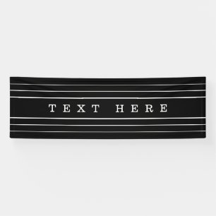Your Custom Text & Modern Stripes   Black & White Banner