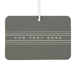 Your Custom Text & Modern Stripes   Grey & White Car Air Freshener