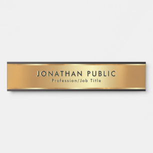 Your Custom Text Modern Template Elegant Gold Door Sign