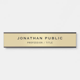 Your Custom Text Name Gold Look Template Long Door Sign