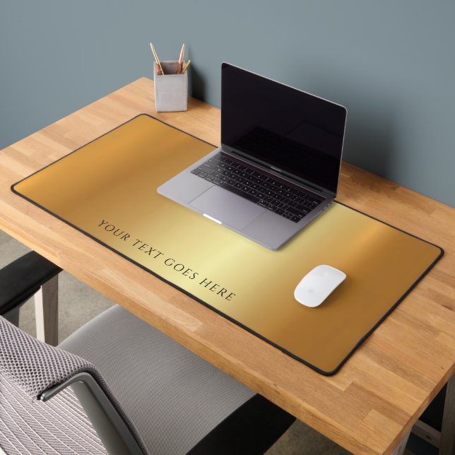Your Custom Text or Name Elegant Gold Luxurious Desk Mat (Office 2)
