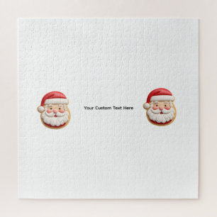 Your Custom Text Santa Cookie Christmas Jigsaw Puzzle