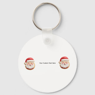 Your Custom Text Santa Cookie Christmas Key Ring