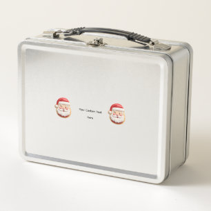 Your Custom Text Santa Cookie Christmas Metal Lunch Box
