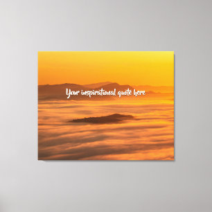 Your custom text sunrise above foggy landscape canvas print