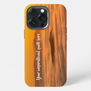 Your custom text sunrise above foggy landscape iPhone 13 pro case