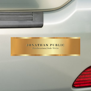 Your Custom Text Template Black & Gold Trendy Bumper Sticker