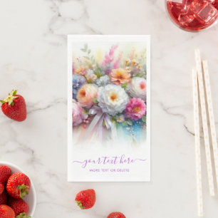 Your Custom Text Typography Script Floral Wedding Napkin