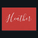 Your Custom White Script on Red Food Label<br><div class="desc">Modern & classy.</div>