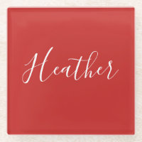 Your Custom White Script on Red