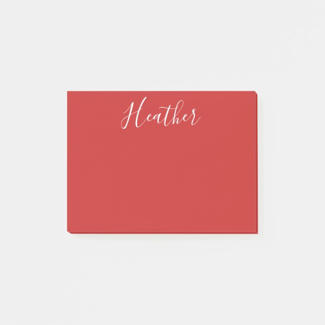 Your Custom White Script on Red Post-it Notes (Front)