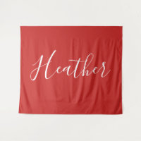 Your Custom White Script on Red