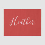 Your Custom White Script on Red Tissue Paper<br><div class="desc">Modern & classy.</div>