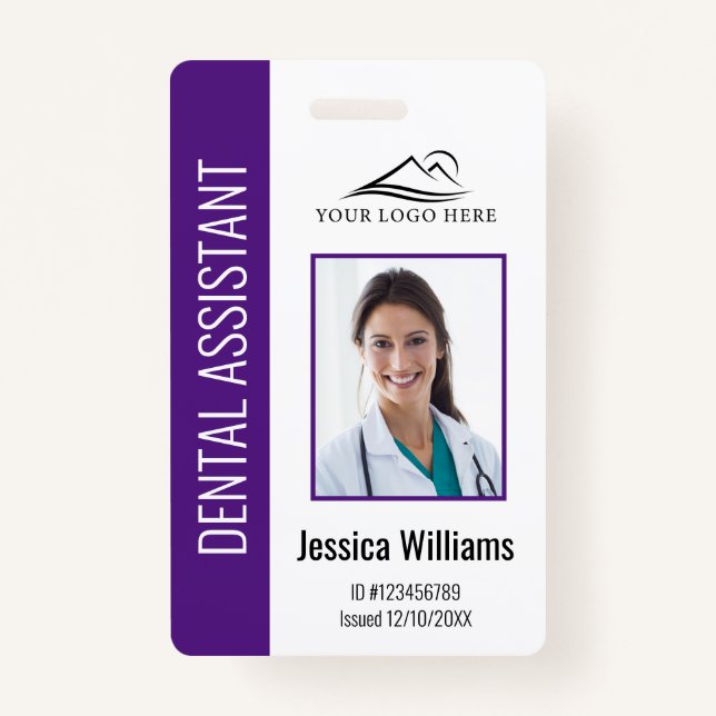 Your Dental Clinic Logo Dentist Employee Photo ID  ID Badge (Front)