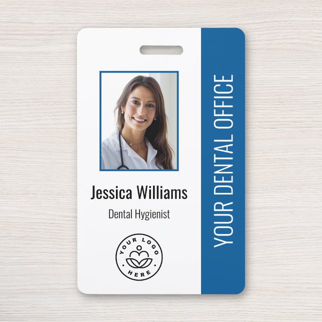 Your Dentist Office Logo Photo ID Blue ID Badge (Creator Uploaded)