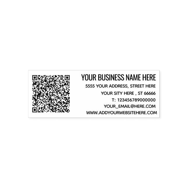 Your Design Address Stamp Example with QR Code (Design)