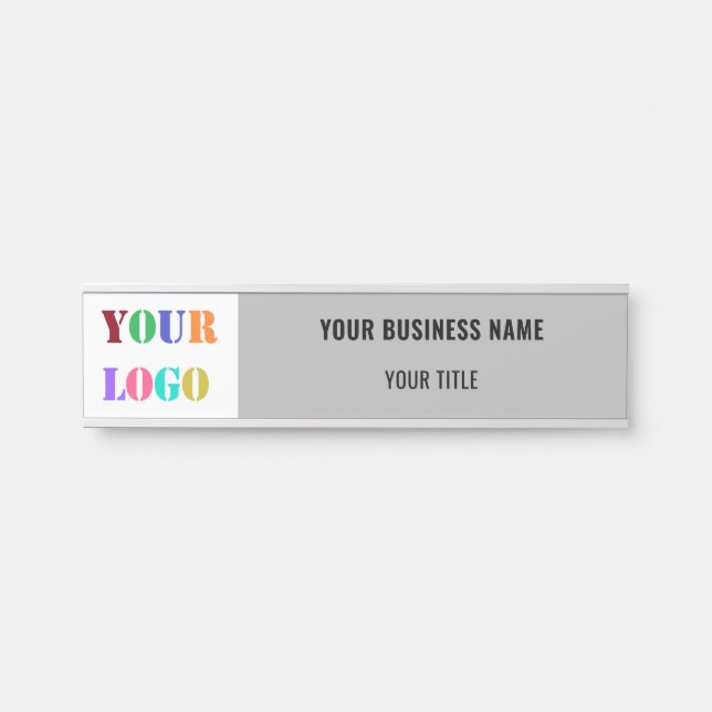 Your Design Business Logo Name Door Sign Template (Front)