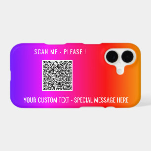 Your Design Colour QR Code iPhone Case Custom Text
