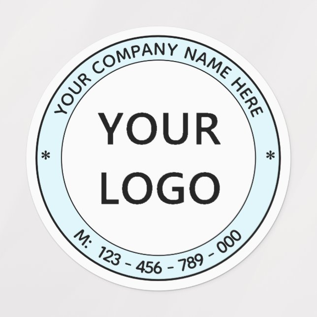 Your Design Company Logo Text Round Labels Example (Design 1)