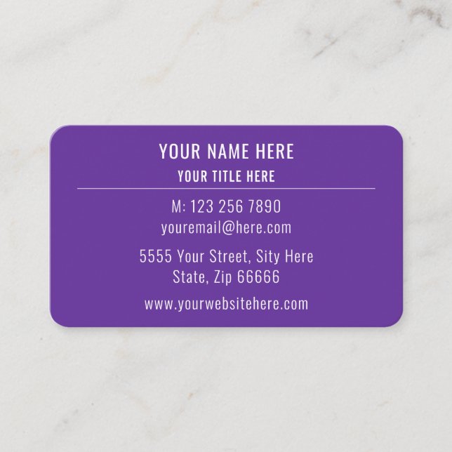 Your Design Custom Colour Business Card Template (Front)