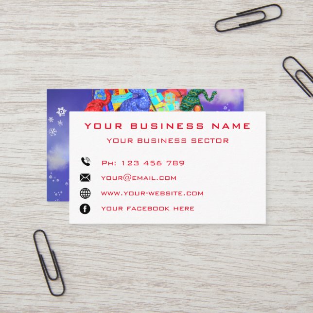 Your Design Gnome Christmas Business Card Template (Front/Back In Situ)
