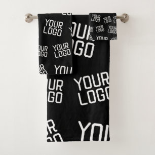 Your Design or Business Logo Random Placement Bath Towel Set