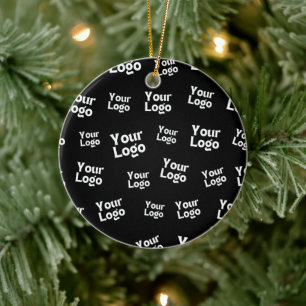 Your Design or Business Logo   Random Placement Ceramic Tree Decoration