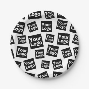Your Design or Business Logo   Random Placement Paper Plate